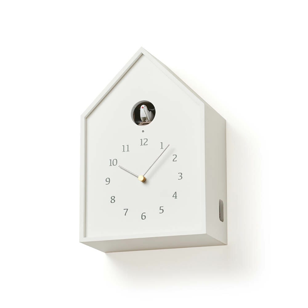 Lemnos Wall Clock Birdhouse White – Homeloo