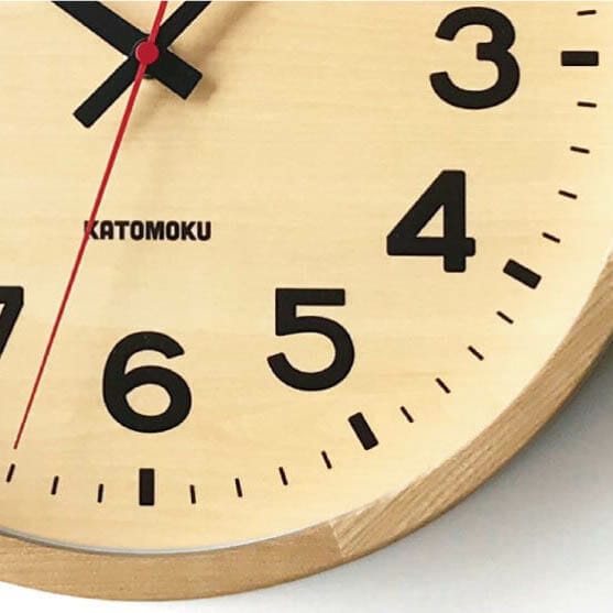 KATOMOKU plywood wall clock 4 スイープ（連続秒針） km-44N φ252mm